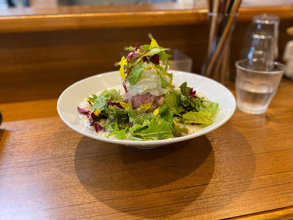 「鶏とほたて 柚子エスプーマ」@コトノハの写真