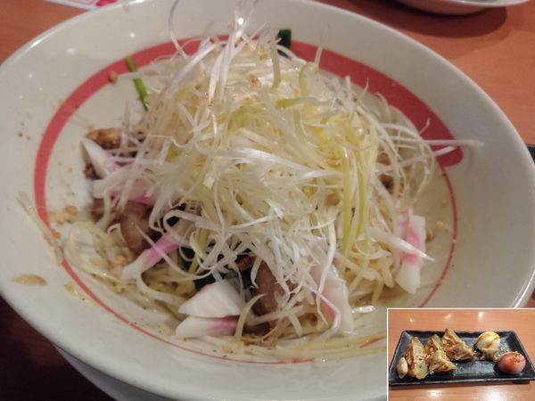 「ガーリックが効いたねぎ塩まぜめん　５８０円」@幸楽苑 足立江北店の写真