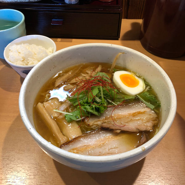 「チャーシュー麺、小ライス」@肉そば 鶏中華 最上川の写真