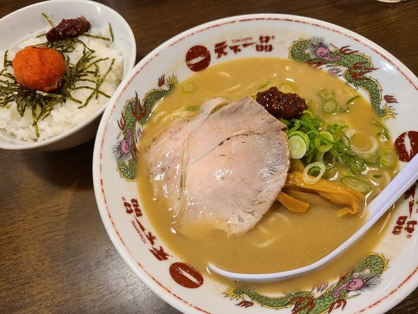 「こってりと明太ごはん　ランチ」@天下一品 渋谷店の写真