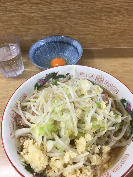 「ラーメン　生たまご」@ラーメン二郎 栃木街道店の写真