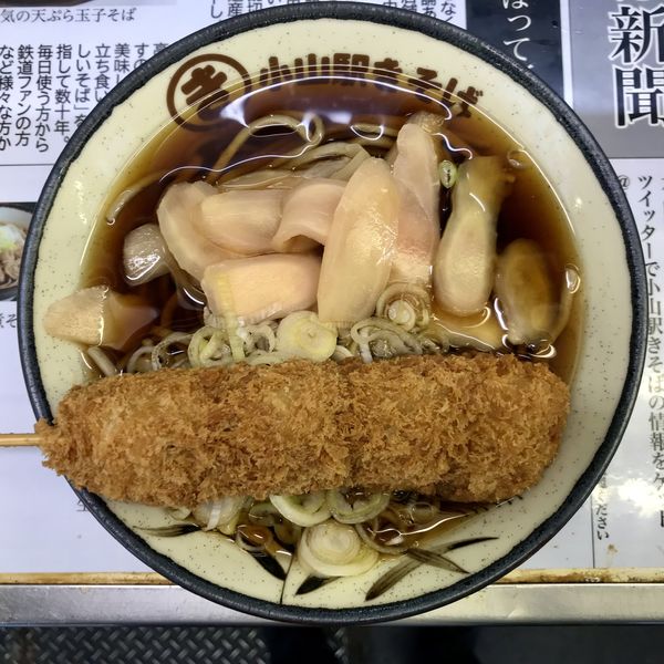 「岩下の新生姜そば￥390＋いもぐし￥160」@きそばの写真
