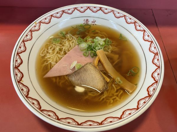 「ラーメン+半炒飯セット720円」@中華料理清水の写真