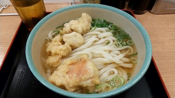「鶏天うどん 大盛(570円)」@おにやんま 東品川店の写真