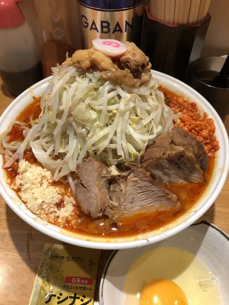 「香辛麺(大)+生たまご+ナシナシ」@麺屋 神工の写真