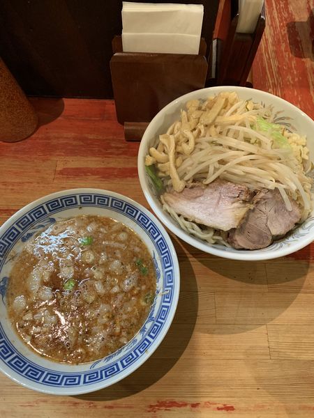 「小つけ麺エビ味950円 油あげ100円」@ラーメン二郎 会津若松駅前店の写真