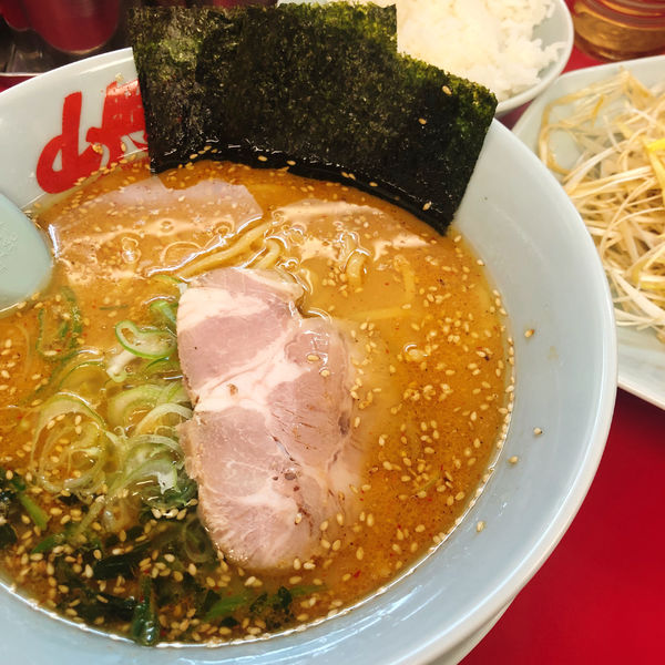 「特製味噌ラーメン 770円 味付ネギ 小ライス」@ラーメン山岡家 大泉店の写真