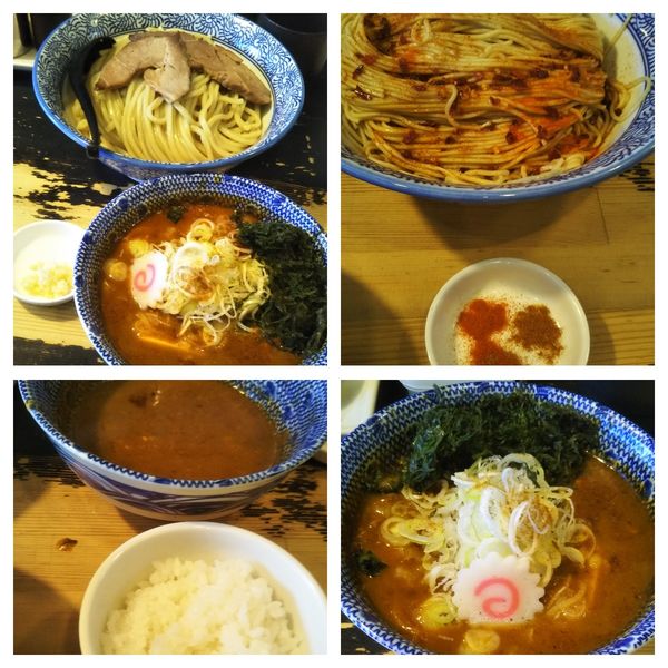 「【限定】濃厚麻婆つけ麺特盛カラシビMAX➕キムチ白飯➕大蒜」@狼煙 〜NOROSHI〜の写真
