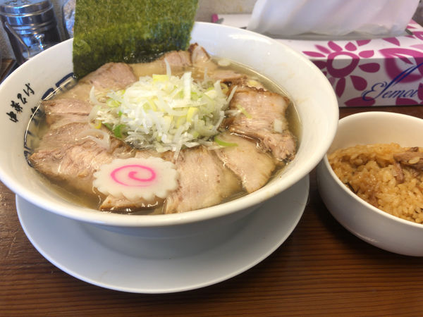 「肉そば＋肉めし（ランチサービス）」@中華そば 馥の写真