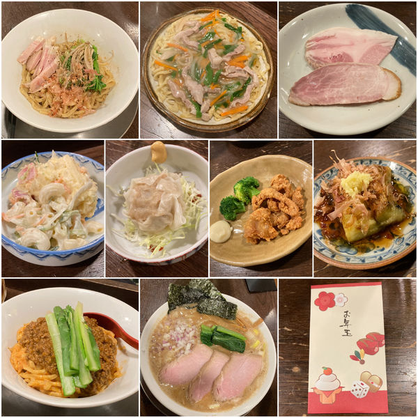 「おまかせコース(ラーメン4種＋おつまみ各種)」@立ち呑み居酒屋 金町製麺の写真