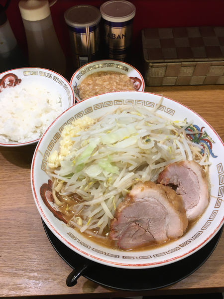 「ミニラーメン+ライス+肉かす脂」@豚山 荻窪店の写真