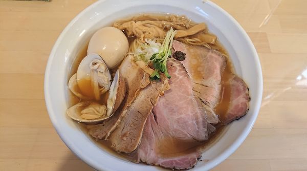 「特製蛤そば(醤油) 麺大盛   1250円」@麺屋壱心の写真