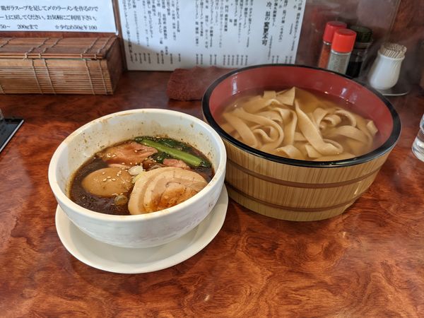 「ほうとう麺 釜揚げ温つけ麺」@つけ麺 目黒屋の写真