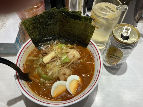 「海鮮テンタンメン麺半+海苔」@蒙古タンメン 中本 町田店の写真