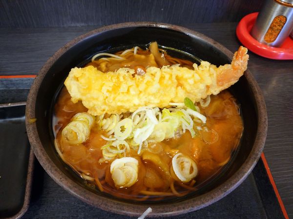 「カレーそば＋海老天（クーポン）」@ゆで太郎 大井町店の写真