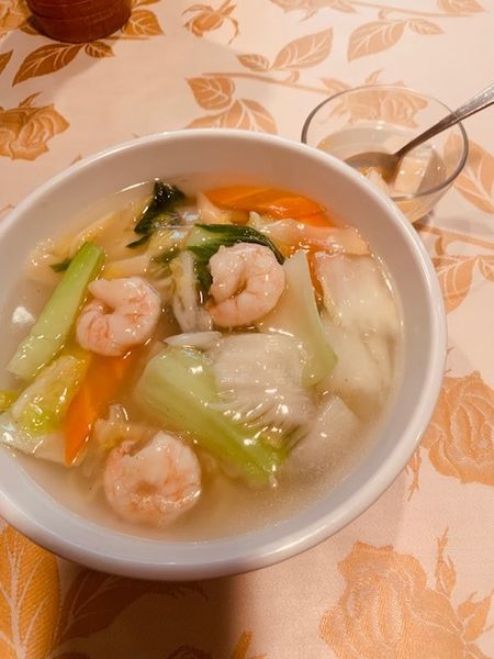「海老あんかけ麺・半炒飯・杏仁豆腐（Cランチ）980円」@中国料理 東園の写真