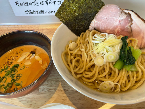 「つけそば濃厚甘海老白味噌クリームチーズ1200円」@中華そば ひしおの写真