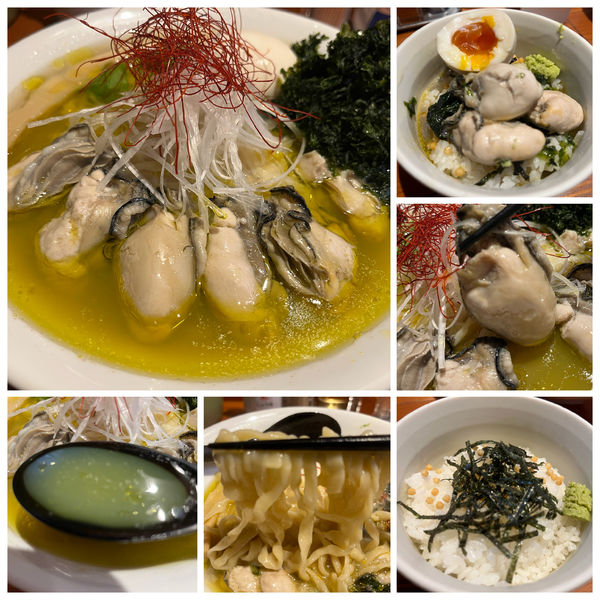 「柚子香る牡蠣塩そば 900円茶漬けセット120円牡蠣増しx2」@麺屋 真心の写真