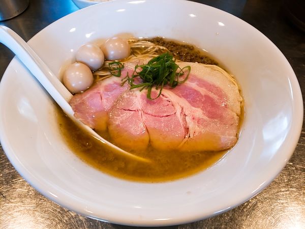 「洋風鮑の肝そば 1400円」@さんじの写真