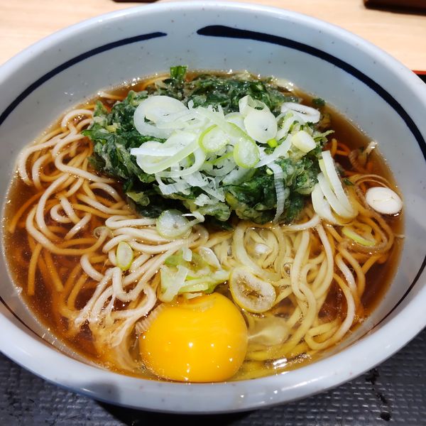 「春菊天（￥480）＋玉子（￥80）」@吉そば 代々木店の写真