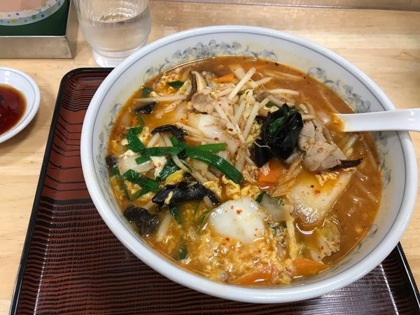 「旨辛菜麺＋餃子」@ぎょうざの満洲 久喜西口店の写真