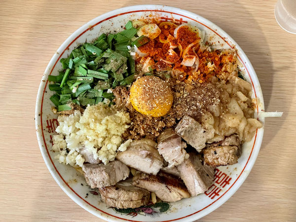 「（限定）台湾汁なし＋豚マシ」@自家製麺 まさきの写真