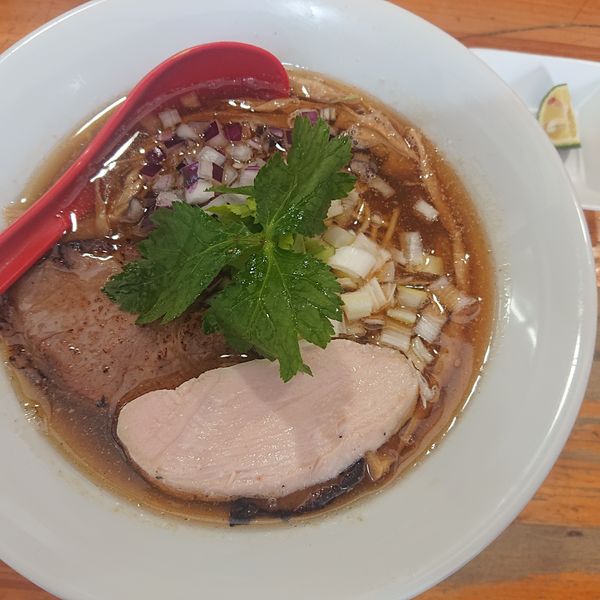 「【限定】秋の和風そば850円、【限定】さんまの和え玉200円」@麺屋 むじゃきの写真