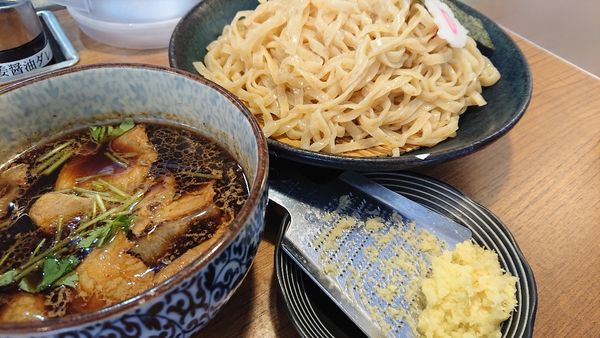 「紫生姜つけめん980円」@長岡生姜ラーメン しょうがの湯 渋谷総本店の写真