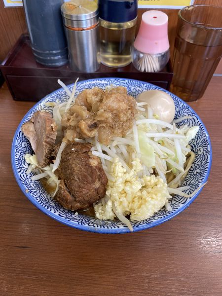 「ミニ(ニンニク少なめ、アブラ)+半熟味玉」@立川田田の写真