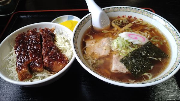 「Bセット¥1200(ミニソースカツ丼+ラーメン)」@牛乳屋食堂の写真