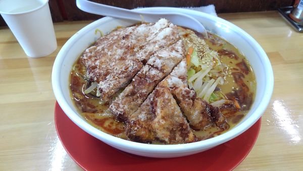 「ロース味噌たんめん＋旨辛赤」@麺工房マルオの写真