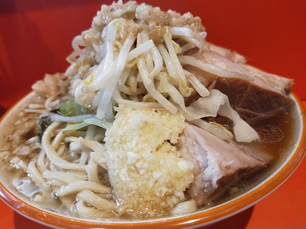 「大豚（麺固・野菜・脂・ニンニク）」@ラーメン二郎 仙川店の写真