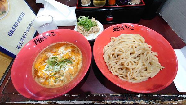 「えび味噌クリームつけ麺（中）910円+チャー丼（小）240円」@麺処 いとこの写真