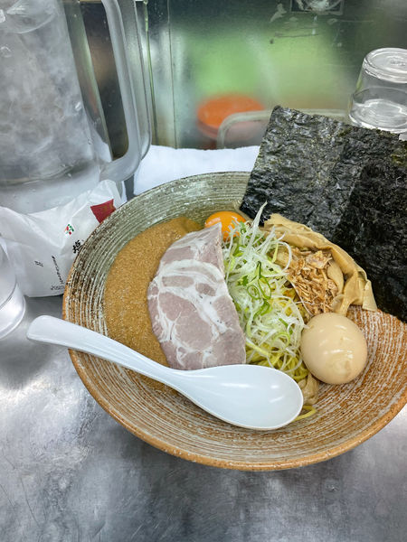 「濃厚雲丹まぜそば、濃厚上海蟹スープ割付き」@覆麺 智の写真