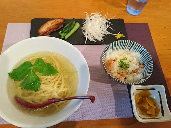 「虎巴徠そば(塩) 、たこめっし」@貝出汁 まぜそば 虎巴徠の写真