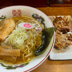 塩中華そば660円、塩唐揚げ280円