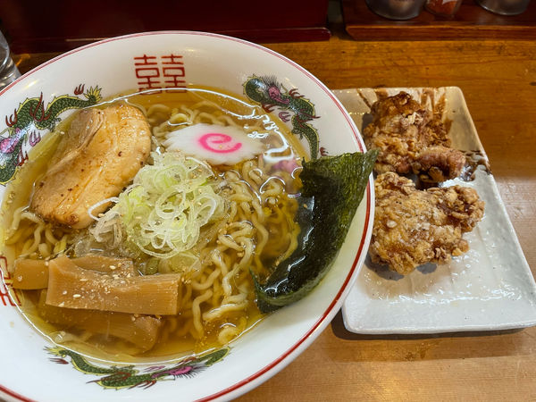 「塩中華そば660円、塩唐揚げ280円」@麺屋 みちすけの写真