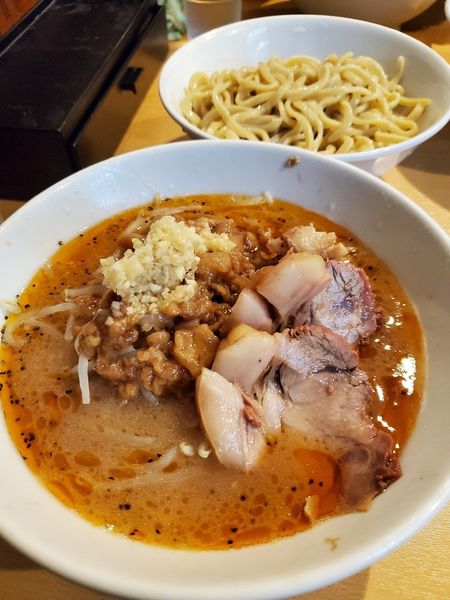「つけ麺　やさい　にんにく　あぶら　からめ」@ピコピコポンの写真