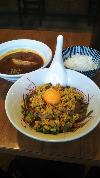 「【限定】スパイシー牛タンキーマつけ麺➕ライス」@寿製麺よしかわ 川越店の写真
