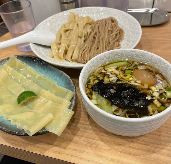 「味玉合盛りつけ麺 1000円＋極平麺150円」@麺や 麦ゑ紋の写真