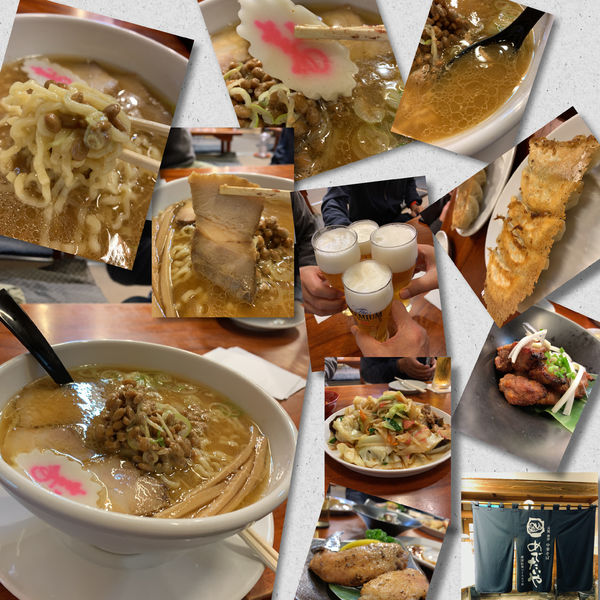 「白みそ納豆中華そば825円＋🍺色々」@めでたいやの写真