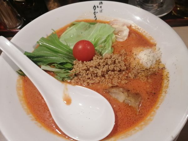 「完熟トマトの塩鶏そば＋パルミジャーノチーズリゾット」@鶏そば かぐら屋 西新宿店の写真