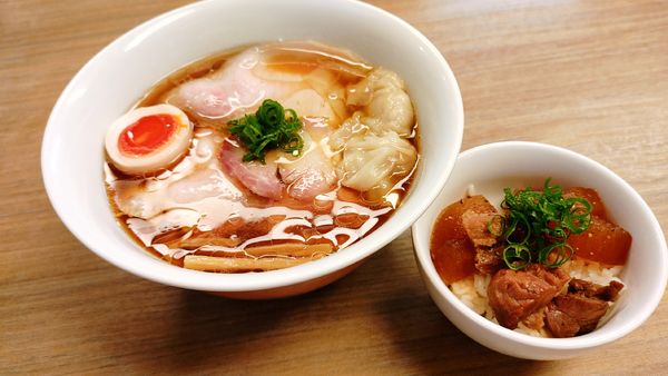 「特製醤油そば・大盛・豚ダイコン丼　￥１２５０」@中華そば 和渦 TOKYOの写真