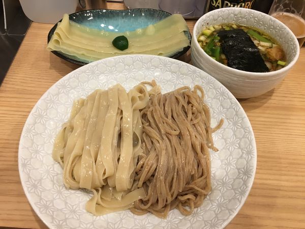 「合盛りつけめん+極平ら麺」@麺や 麦ゑ紋の写真