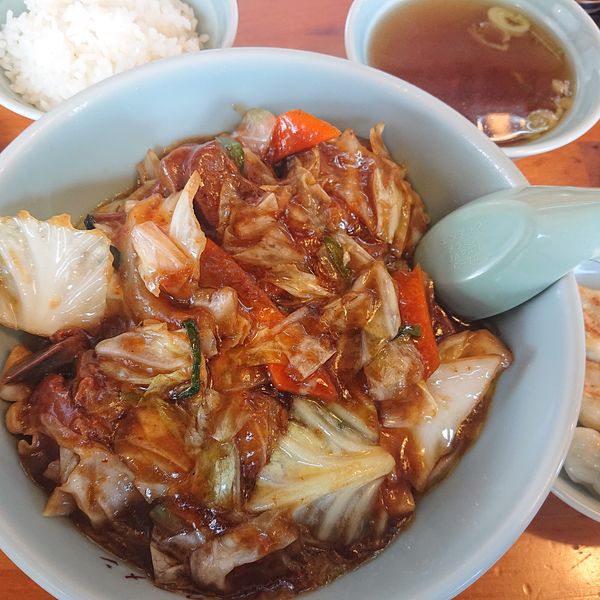 「スタミナ冷やし700円、ランチセット230円」@ラーメン家ようちゃんの写真