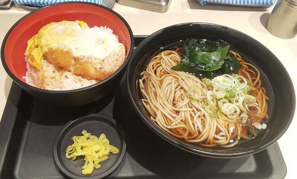 「かけそば（かつ丼セット）」@名代 富士そば 市ヶ谷五番町店の写真