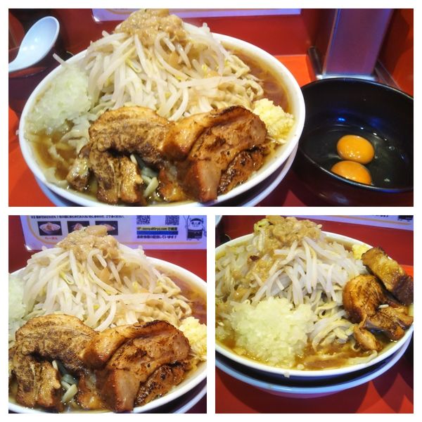 「大ラーメン(500申請→700)➕生卵2つ➕玉ねぎ」@麺屋 桐龍の写真