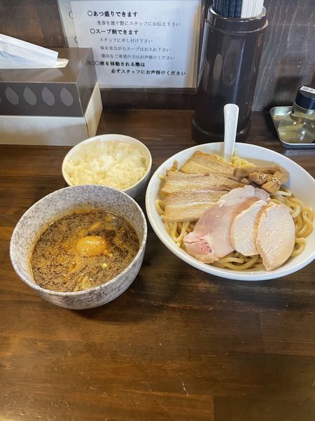 「濃厚つけ麺大盛り（煮卵＆バラチャーシュー）」@濃厚つけ麺 茜堂の写真