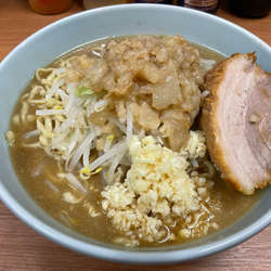 ラーメン中盛　麺固め　ヤサイ少なめ　ニンニクアブラマシ