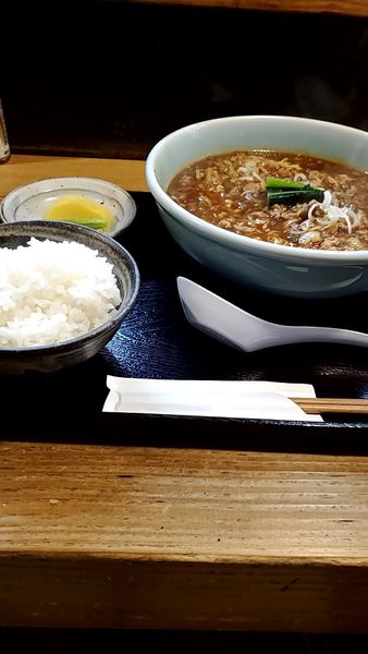 「担々麺　半ライス」@夢屋の写真